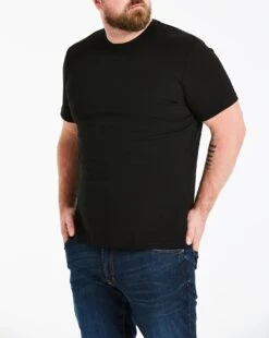 Black Crew Neck T-shirt Long