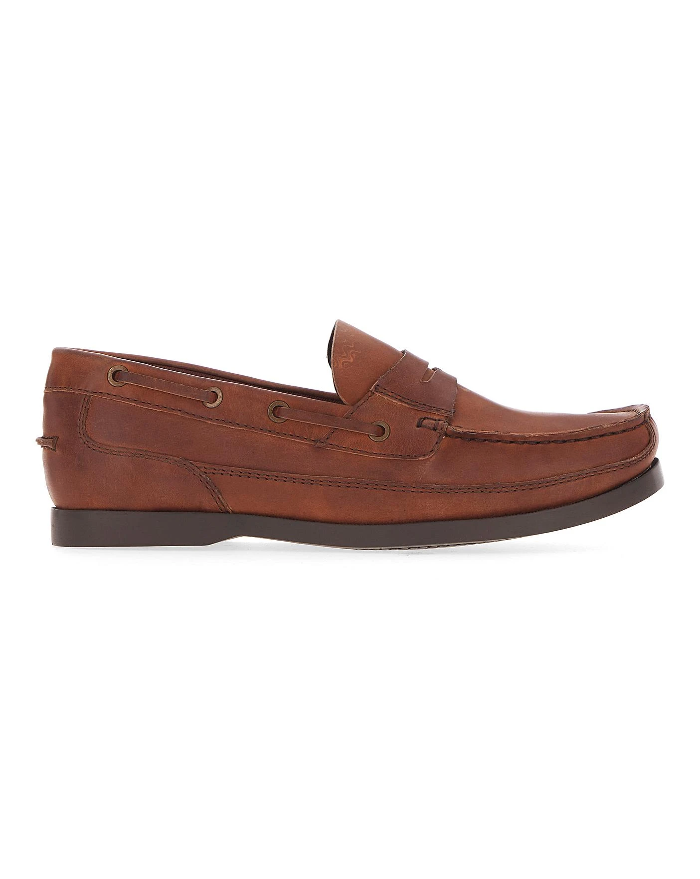 Leather Slip On Boat Shoe Wide Fit 1 Leather Slip On Boat Shoe Wide Fit