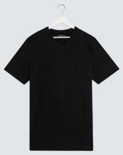 Black V-Neck T-shirt Long