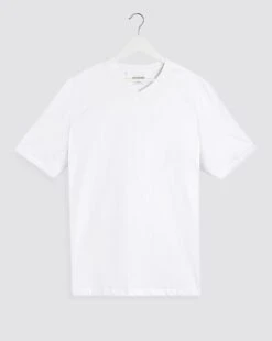 White V-Neck T-shirt Long