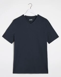 Navy V-Neck T-shirt Long