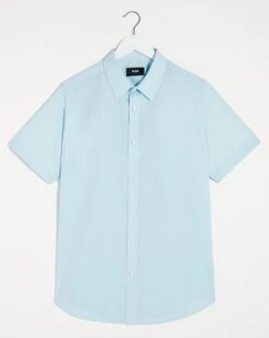 Blue Short Sleeve Formal Shirt Reg