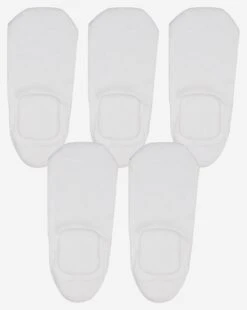 5 Pack Value White Invisible Socks