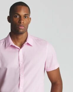 Pink Short Sleeve Formal Shirt Reg -Jacamo Shop u08mw645753w