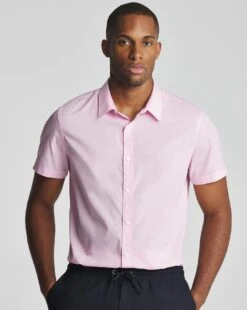 Pink Short Sleeve Formal Shirt Reg