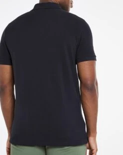 Black Pique Polo Reg -Jacamo Shop u08ox209503w