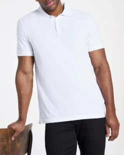White Pique Polo Reg -Jacamo Shop u08ox211500w 1