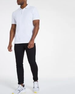 White Pique Polo Long -Jacamo Shop u08ox211501w