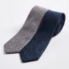 Pack 2 Navy Houndstooth/Plain Ties