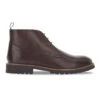Dark Brown Rugged Leather Boot Wide Fit
