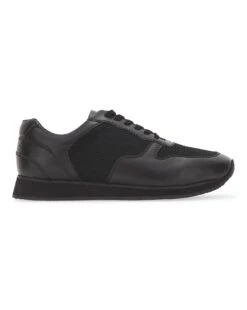 Leather Mix Runner Trainer Wide Fit