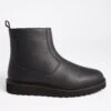 Black Casual Leather Look Boot