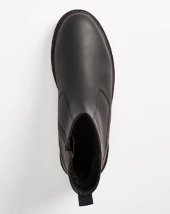 Black Casual Leather Look Boot -Jacamo Shop v01ob869502s