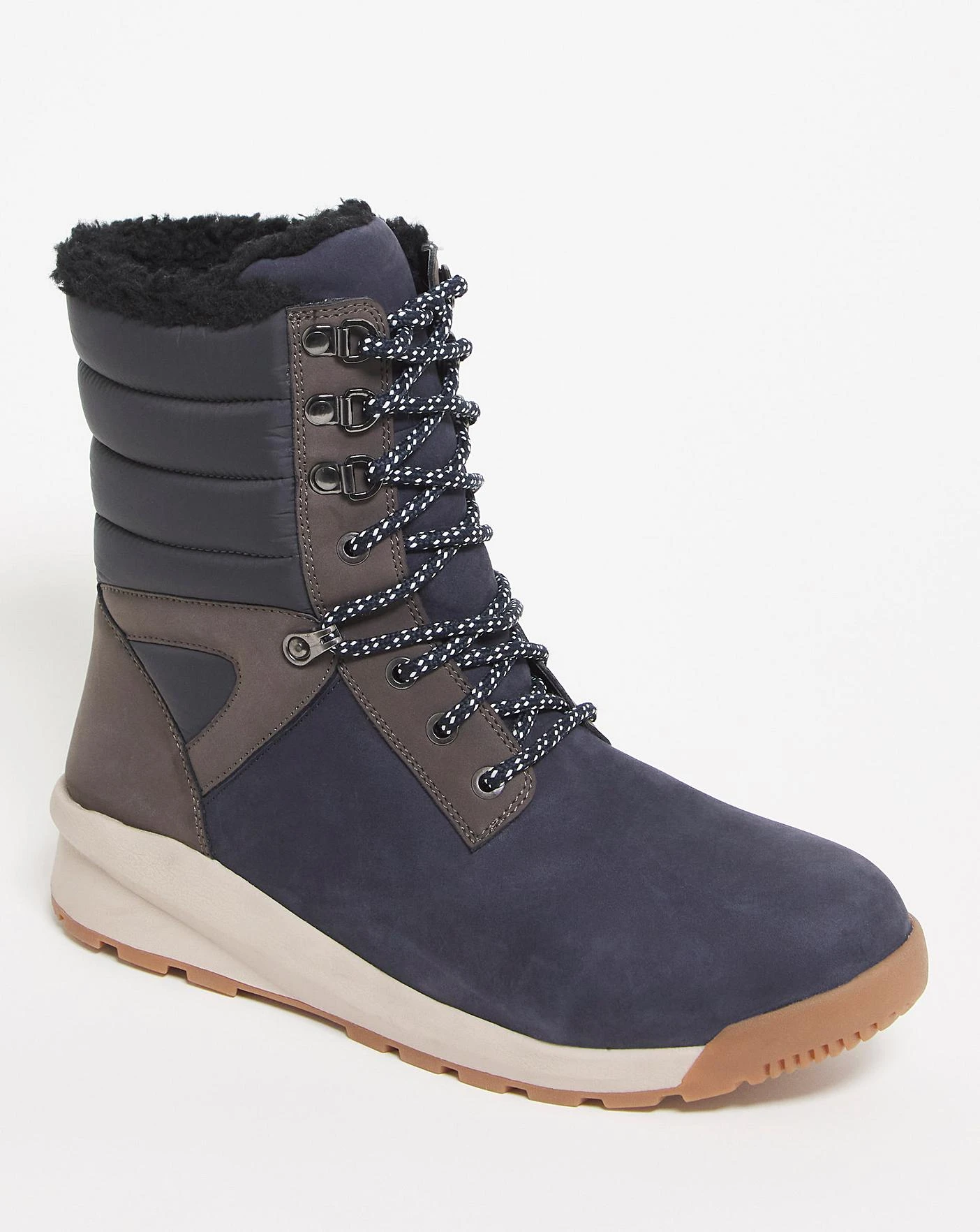 Navy Walking Leather Boot Wide Fit 4 Navy Walking Leather Boot Wide Fit - Image 4