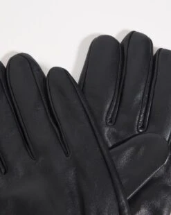 Black Fleece Lined Leather Gloves -Jacamo Shop v02wa426727s