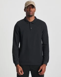 Long Sleeve Pique Polo Long