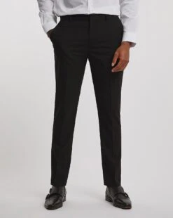 Black Regular Fit Stretch Formal Trouser -Jacamo Shop v08mc612736w