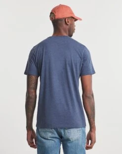 Denim Marl Crew Neck T-Shirt Long -Jacamo Shop v08mw438728w