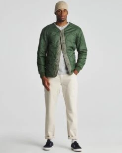 Khaki Quilted Jacket -Jacamo Shop v08om580723w