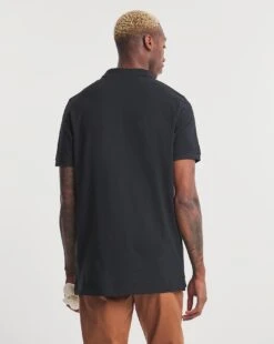 Black Pique Polo Long -Jacamo Shop v08ox210737w