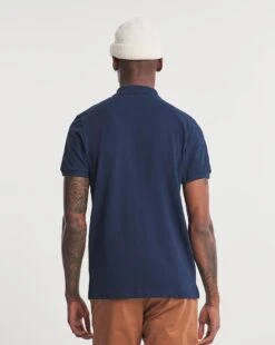 Navy Pique Polo Long -Jacamo Shop v08ox213736w