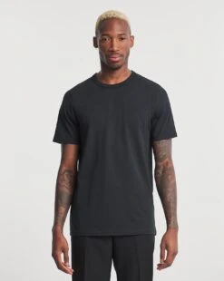 Heavyweight Black Crew Neck Tee Long