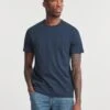 Heavyweight Navy Crew Neck Tee Long