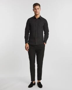 Long Slv Concealed Placket Poplin Shirt -Jacamo Shop v08wv484730w