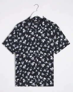 Short Sleeve Viscose Floral Print Shirt -Jacamo Shop v08wv617722s