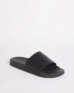 Black Tonal Stripe Slide Wide -Jacamo Shop w01xe027745s