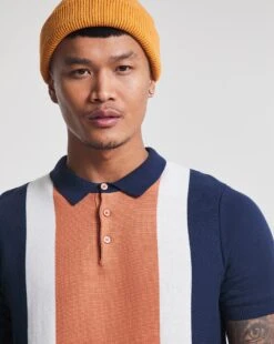 Colour Block Knitted Polo -Jacamo Shop w08am549767w