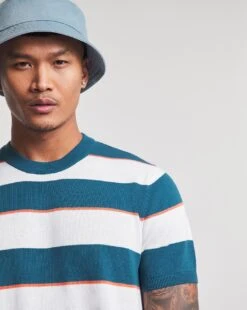 Colour Block Knitted T-shirt -Jacamo Shop w08am552745w