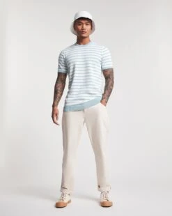 Stripe Knitted T-shirt -Jacamo Shop w08am579745w