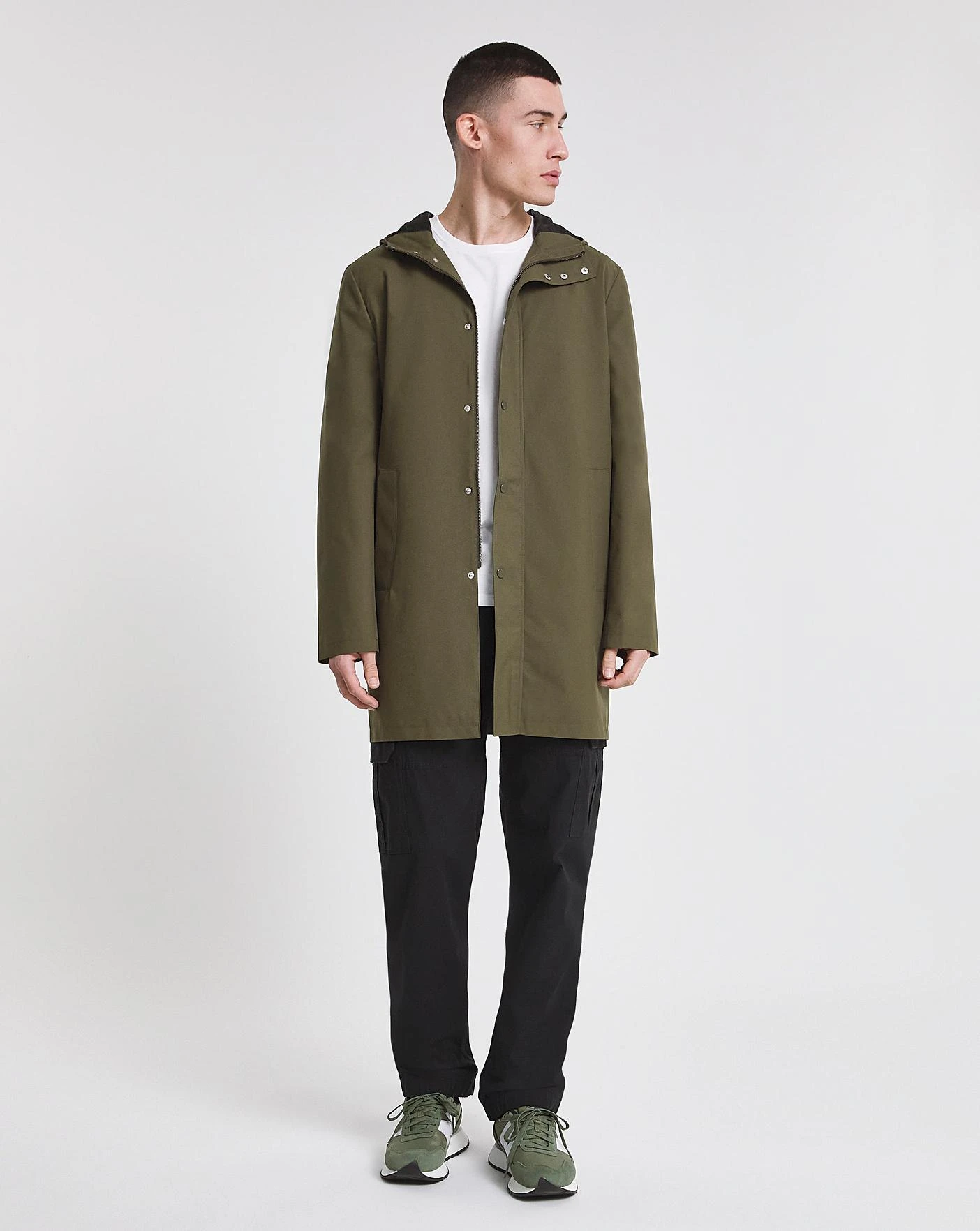 Khaki Lightweight Hooded Parka Jacket 5 Khaki Lightweight Hooded Parka Jacket - Image 5