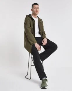Khaki Lightweight Hooded Parka Jacket