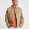 Stone Cotton Twill Trucker Jacket