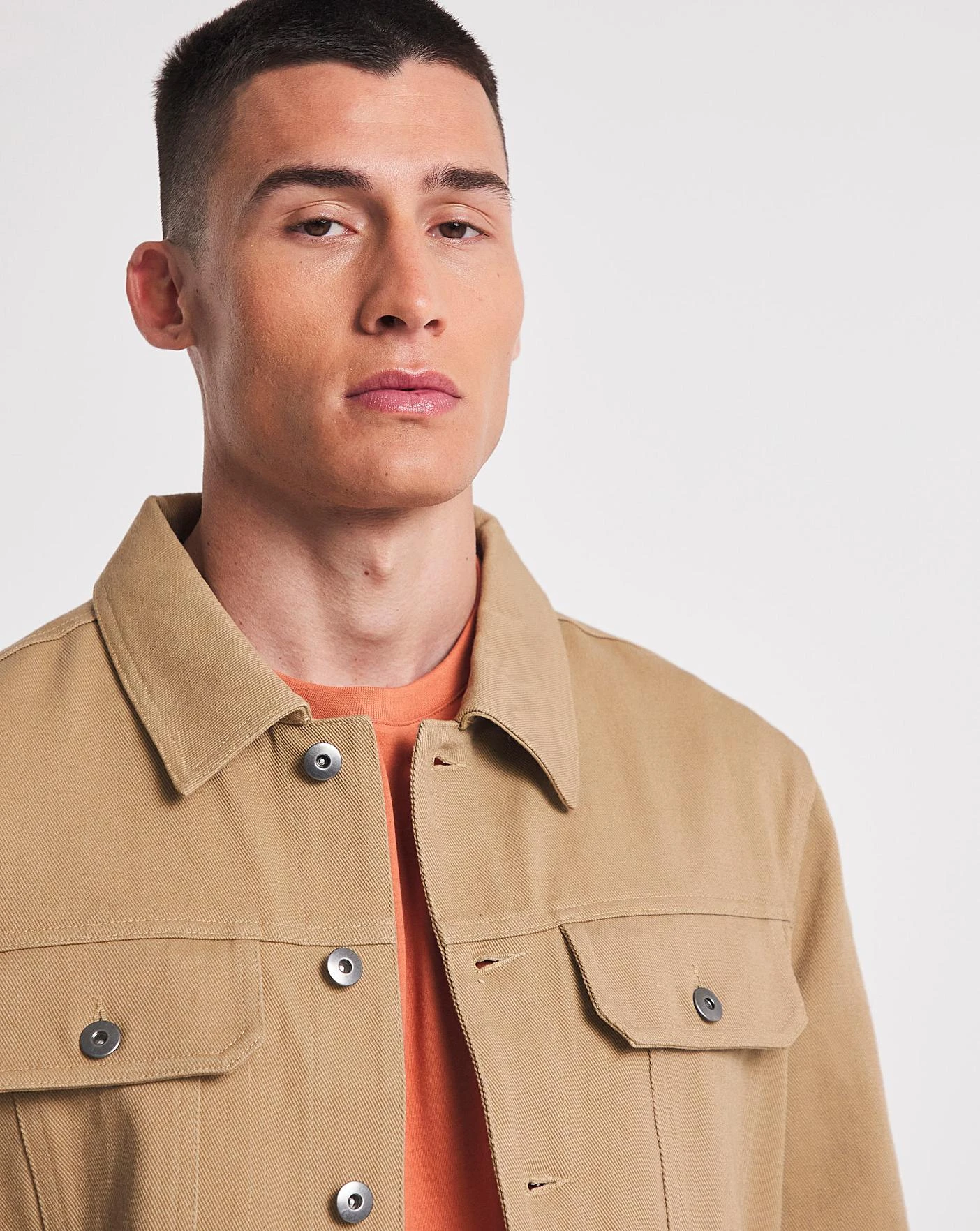 Stone Cotton Twill Trucker Jacket 5 Stone Cotton Twill Trucker Jacket - Image 5