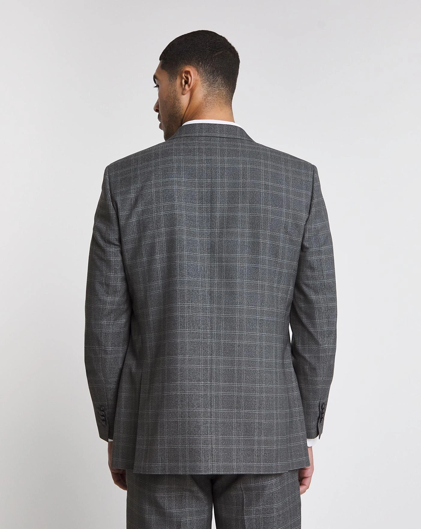 Charcoal Check Regular Fit Suit Jacket 4 Charcoal Check Regular Fit Suit Jacket - Image 4