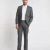 Charcoal Check Regular Fit Suit Trouser