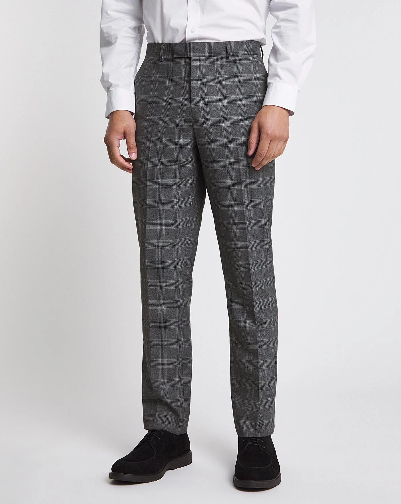 Charcoal Check Regular Fit Suit Trouser 4 Charcoal Check Regular Fit Suit Trouser - Image 4
