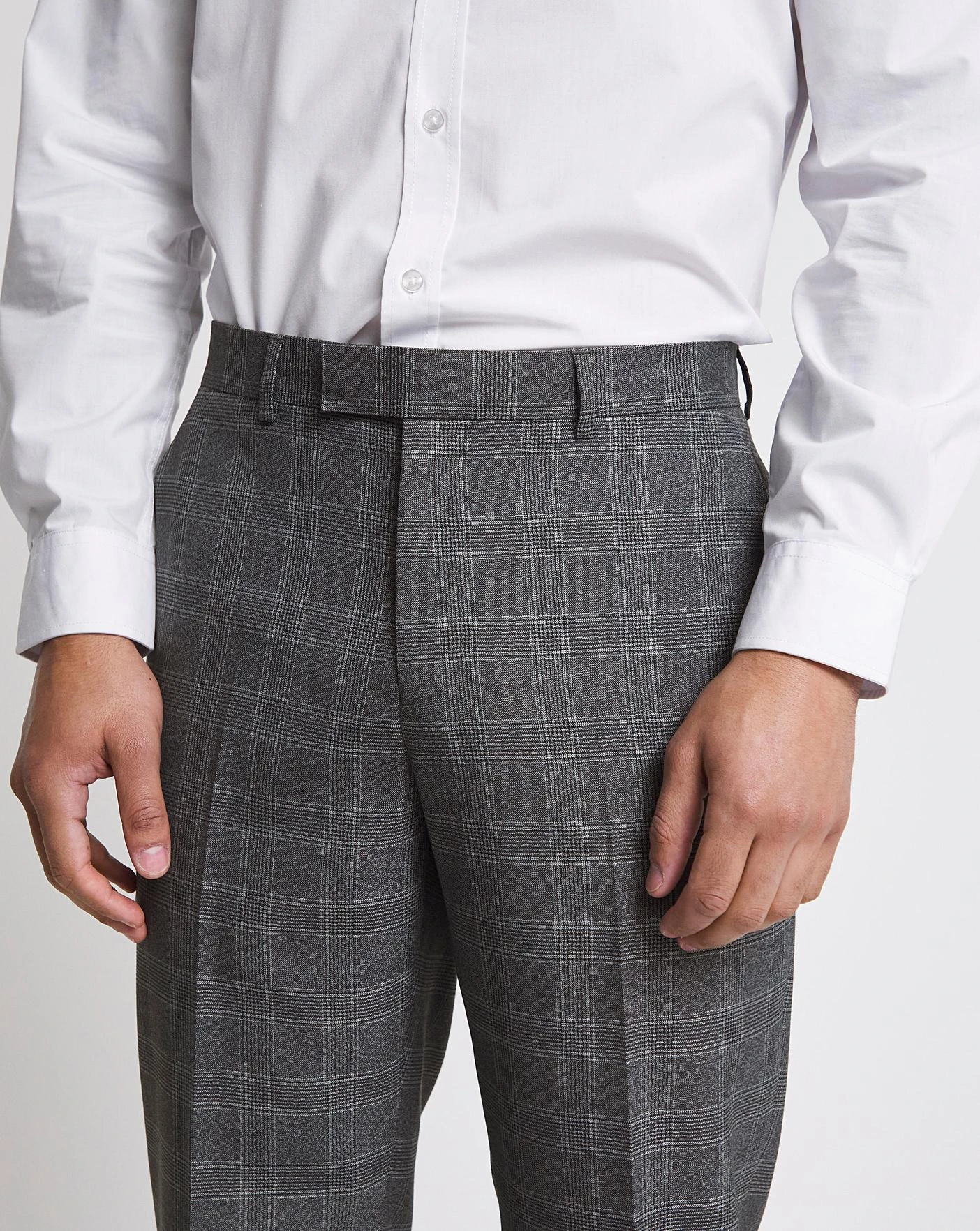 Charcoal Check Regular Fit Suit Trouser 2 Charcoal Check Regular Fit Suit Trouser - Image 2