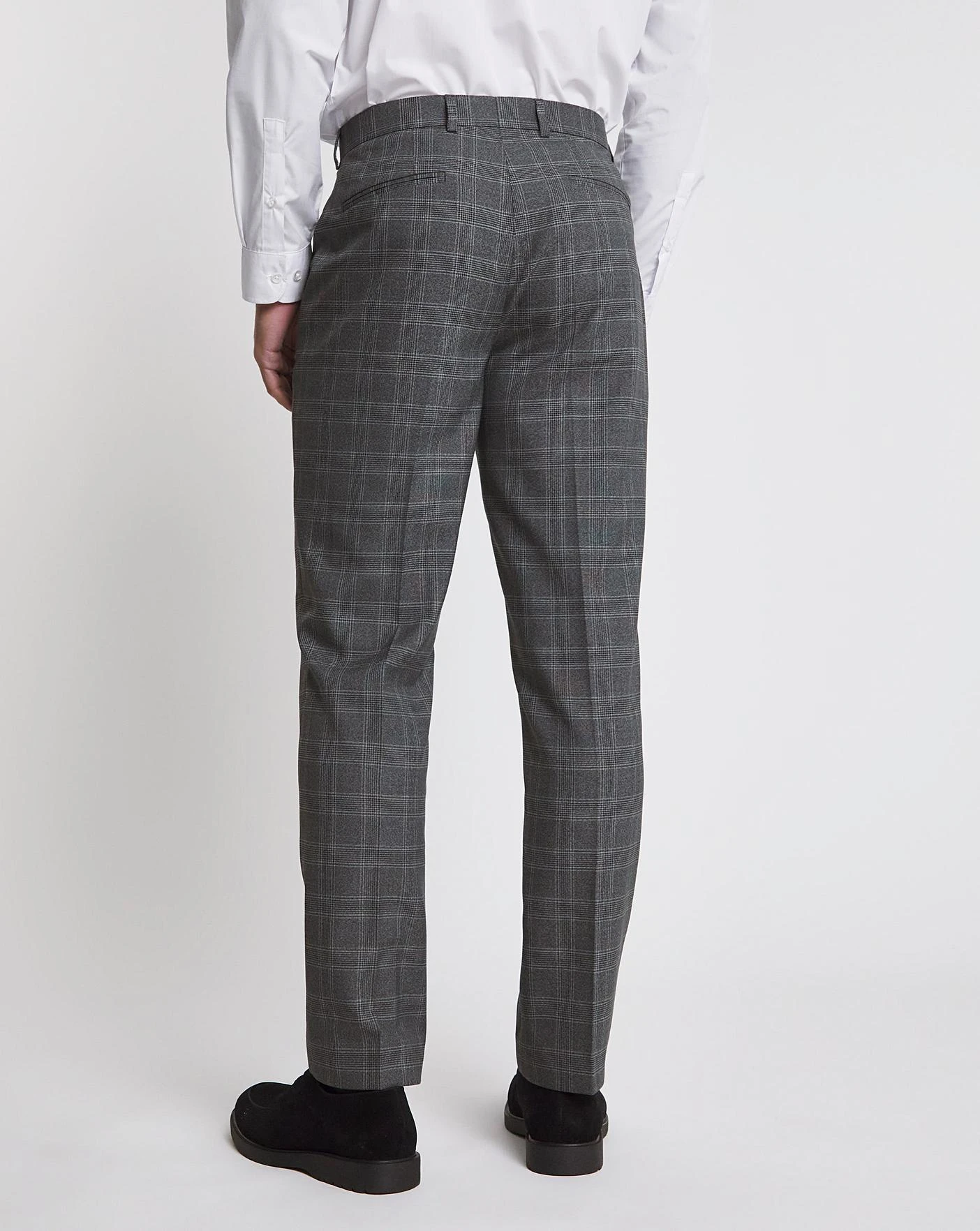 Charcoal Check Regular Fit Suit Trouser 3 Charcoal Check Regular Fit Suit Trouser - Image 3