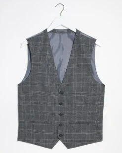 Charcoal Check Regular Fit Waistcoat 8 Charcoal Check Regular Fit Waistcoat -Jacamo Shop w08ka107743s
