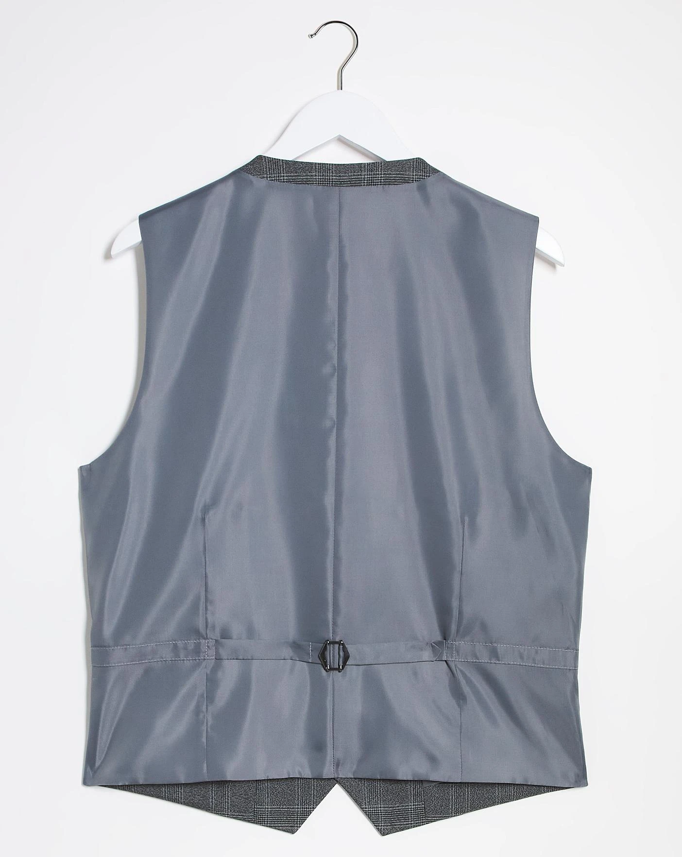 Charcoal Check Regular Fit Waistcoat 2 Charcoal Check Regular Fit Waistcoat - Image 2