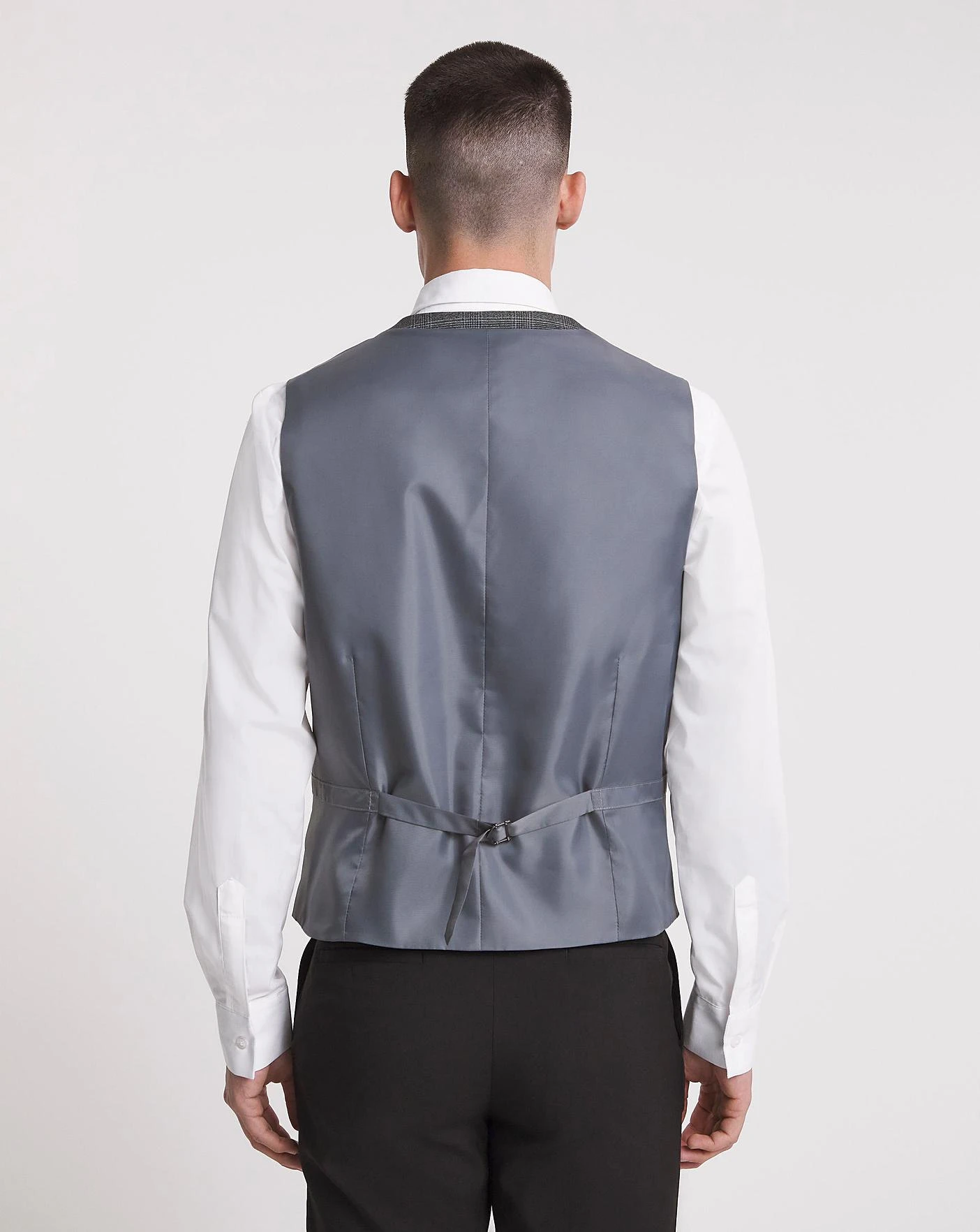 Charcoal Check Regular Fit Waistcoat 6 Charcoal Check Regular Fit Waistcoat - Image 6