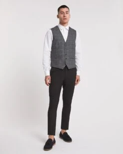 Charcoal Check Regular Fit Waistcoat 10 Charcoal Check Regular Fit Waistcoat -Jacamo Shop w08ka107757w