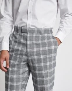 Light Grey Check Reg Fit Suit Trouser -Jacamo Shop w08ka122725w