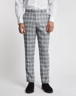 Light Grey Check Reg Fit Suit Trouser -Jacamo Shop w08ka122727w
