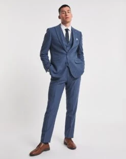 Light Blue Donegal Reg Fit Suit Trouser
