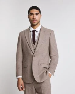 Oatmeal Donegal Reg Fit Suit Jacket